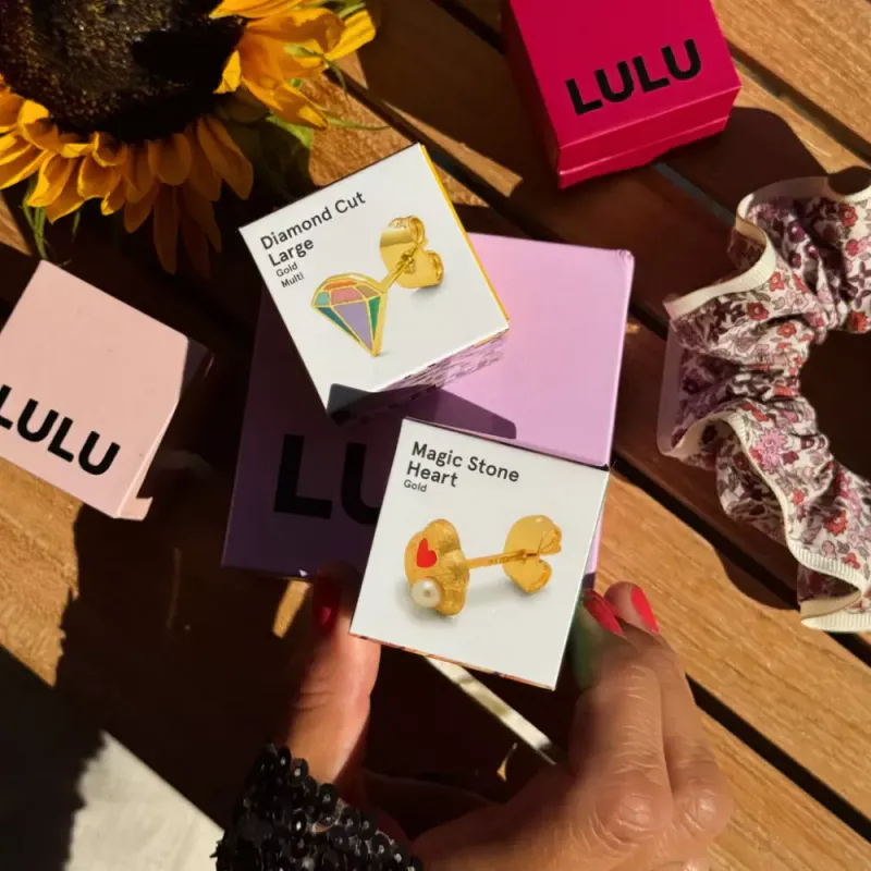 Diamond Cut Large Ørering 1 stk Forgyldt Multifarget