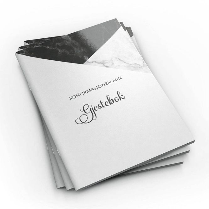 Hovedbilde Gjestebok - Svart marmor med spådomssider