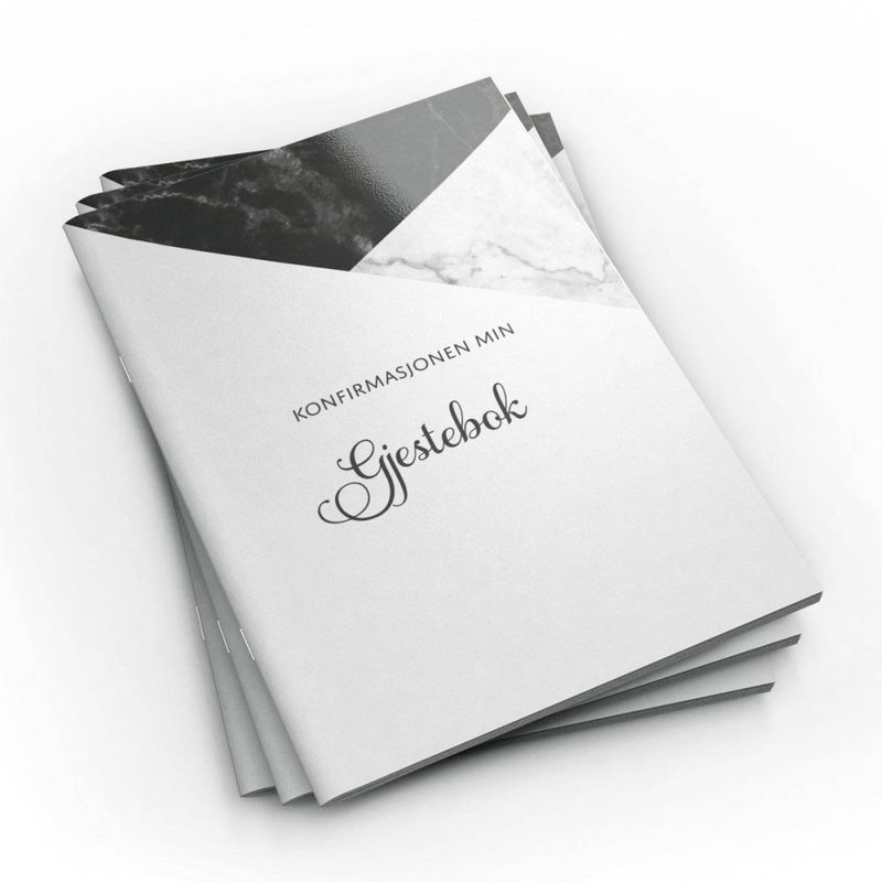 Gjestebok - Svart marmor med spådomssider