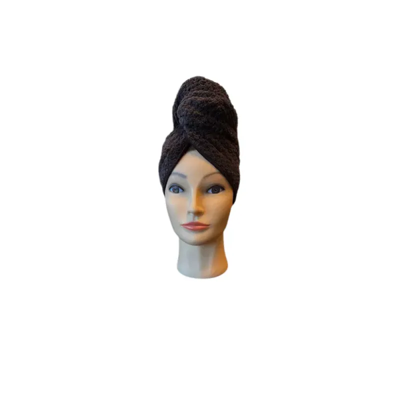 Harah Hair Towel Turban - Brown