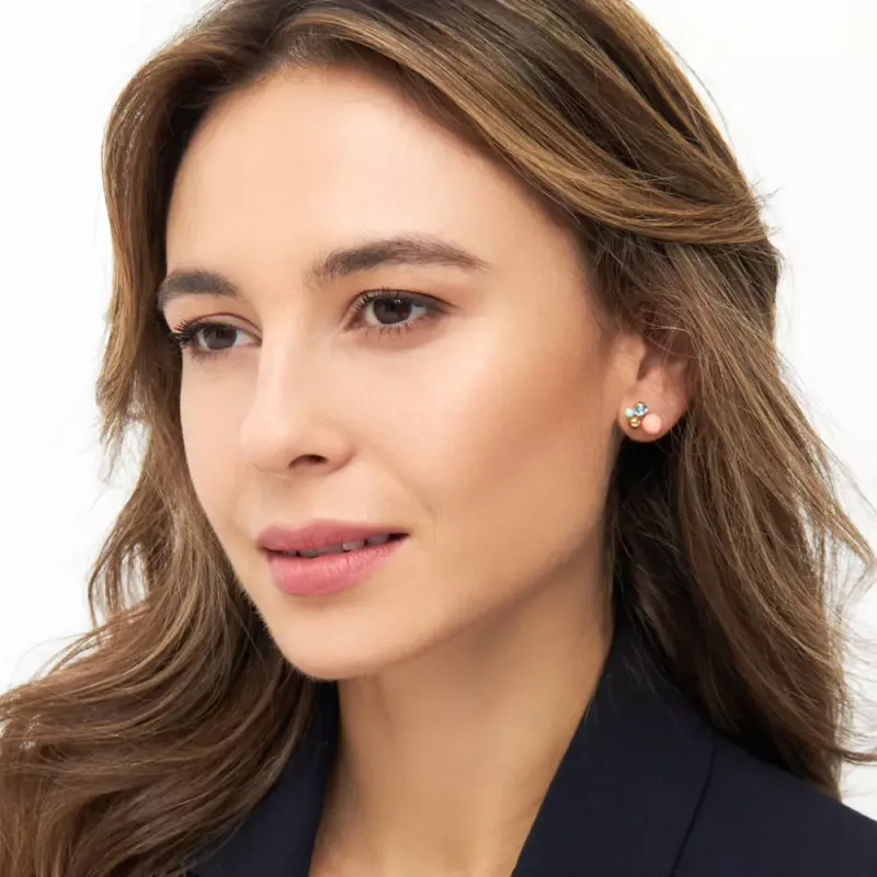 Bouquet Burnt Coral Ørering 1 stk Forgyldt