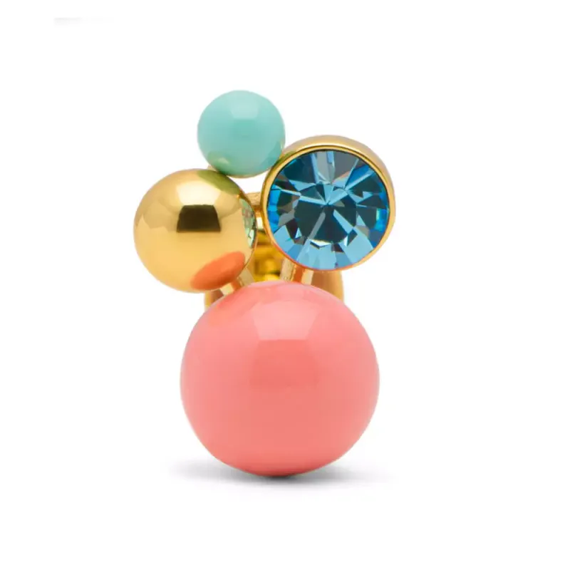 Bouquet Burnt Coral Ørering 1 stk Forgyldt